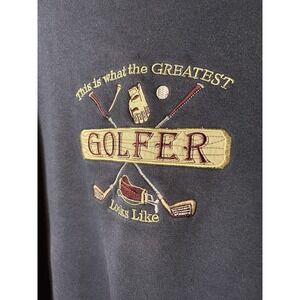 Vintage GOLF Sweatshirt Men XL Blue Crew Neck Golfer Pullover Embroidered Knit*